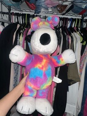 Snoopy dressed as bunny Tie-Dye Rainbow greeter